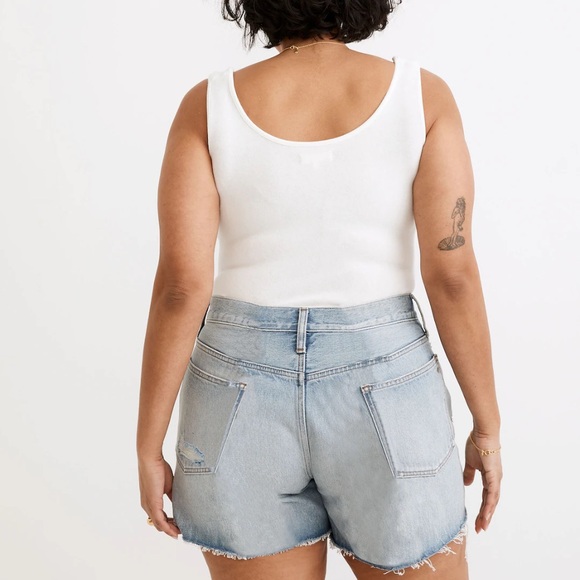 Madewell Relaxed Mid-Length Denim Shorts Steenwick Wash Ripped Edition size 28 - Picture 4 of 14